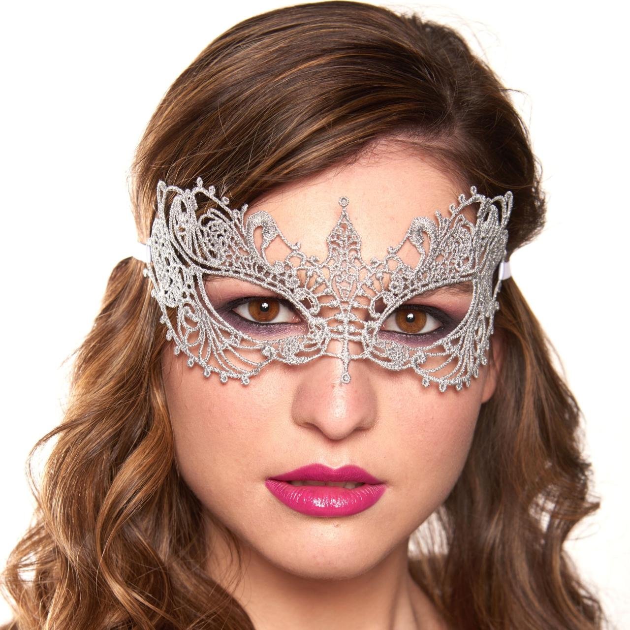 Masquerade Masks, Women Laser Venetian Pretty Masquerade Mask, Silver ...