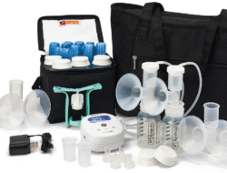 Ameda Mya Joy Breast Pump With Large Tote & Accessories
